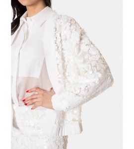 JIJIL JPE26GI144.0RT0033/0001 GIACCA paillettes BIANCO