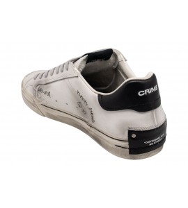 CRIME uomo 11033AA8.10 DISTRESSED BIANCO/NERO