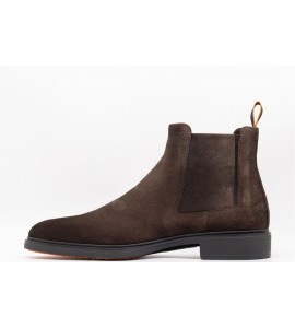 SANTONI Stivaletto Easy da uomo in suede testa di moro
