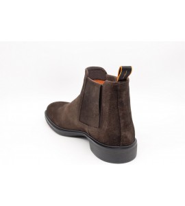 SANTONI Stivaletto Easy da uomo in suede testa di moro