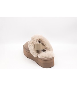 COLORS OF CALIFORNIA Ciabatta suola platform in pelo