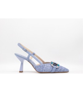 MELLUSO Décolleté slingback donna in pelle e tessuto