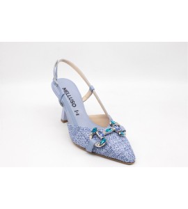 MELLUSO Décolleté slingback donna in pelle e tessuto