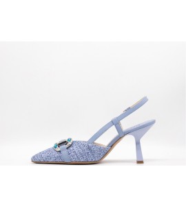 MELLUSO Décolleté slingback donna in pelle e tessuto