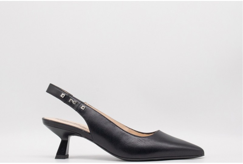 NERO GIARDINI SLINGBACK PELLE