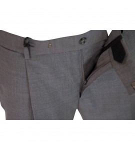 PAOLONI Pantaloni con pinces in fresco di lana stretch