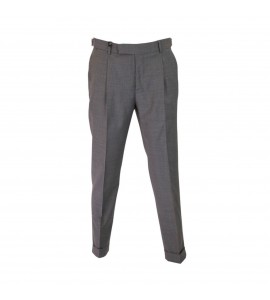 PAOLONI Pantaloni con pinces in fresco di lana stretch