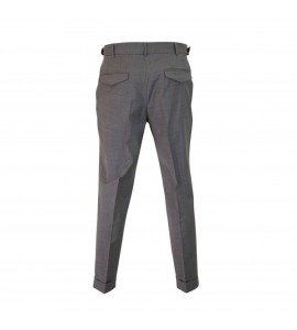 PAOLONI Pantaloni con pinces in fresco di lana stretch