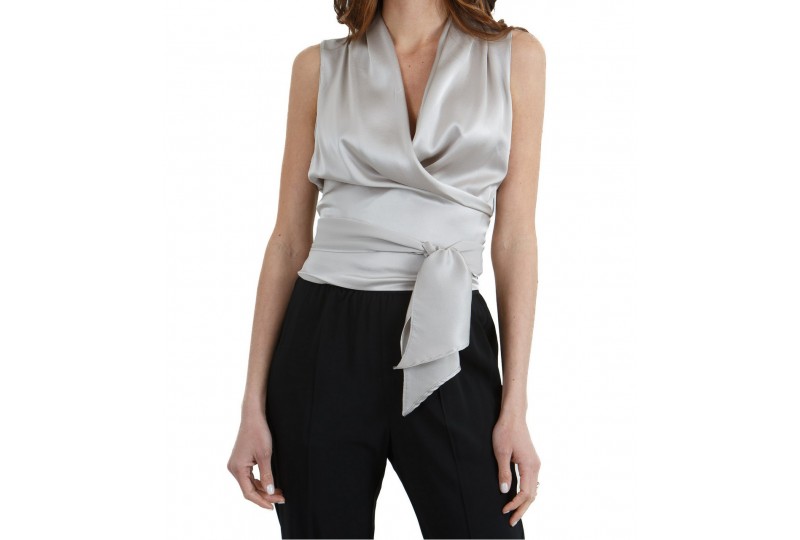 JUCCA top in seta con nodo