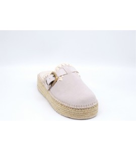 MOU SABOT Jute clog plain suede