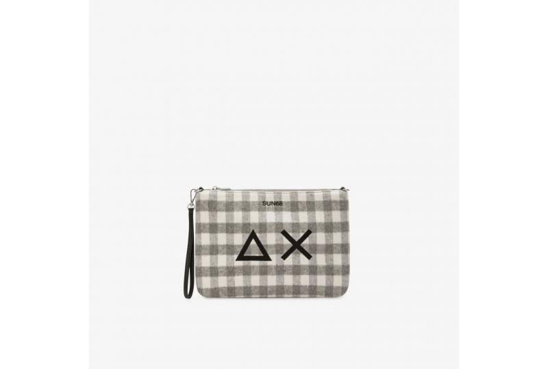 SUN68Pochette in lana check