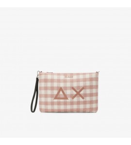 SUN68Pochette in lana check grigio medio