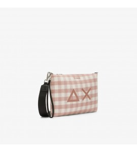 SUN68Pochette in lana check grigio medio