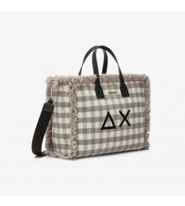 SUN68 X45213/34 CALI MIDI BAG TARTAN GRIGIO MEDIO