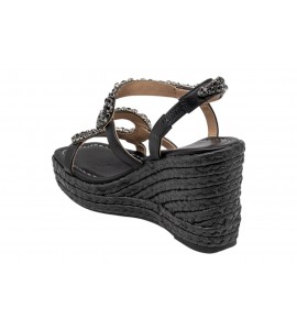 ALMA EN PENA sandalo con zeppa V266052 NAPA BLACK