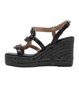 ALMA EN PENA sandalo con zeppa V266052 NAPA BLACK