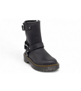 DR. MARTENS BIKER GENAYA JUNIOR IN PELLE in Nero.