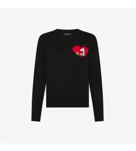 SUN68 Maglia Peanuts in lana e cashmere con cuore