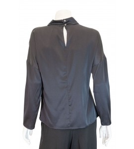 ROBERTO COLLINA BLUSA SETA NERO 253F55003