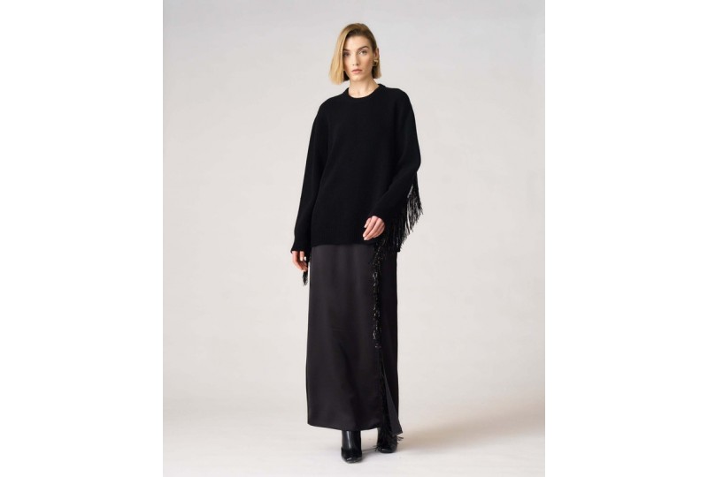 JUCCA MAGLIA FRANGE PAILLETTES