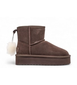 COLORS OF CALIFORNIA Platform in pelle con fodera montone