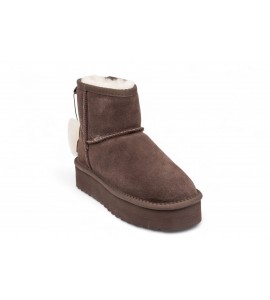 COLORS OF CALIFORNIA Platform in pelle con fodera montone