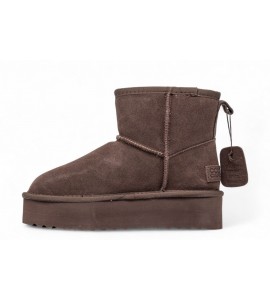COLORS OF CALIFORNIA Platform in pelle con fodera montone