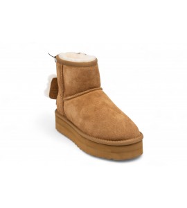 COLORS OF CALIFORNIA Platform in pelle con fodera montone