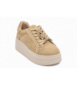 TOSCA BLU Sneaker Dazzling in suede con fiore gioiello SF2502S024