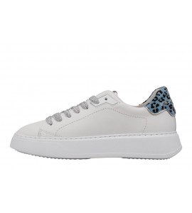 PHILIPPE MODEL DONNA SNEAKER TEMPLE LOW BLANC BLU LEO