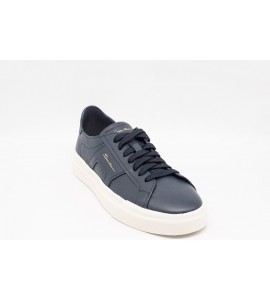 SANTONI DOUBLE BUCKLE SNEAKER DA UOMO IN PELLE BOTTALATA BLU
