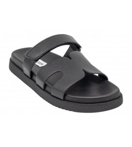 STEVE MADDEN CIABATTINA MISSILE BLK ACTION LEATHER