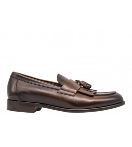 DOUCAL'S Mocassino con nappine e frangia in pelle marrone DU3399STRAUY188MM04