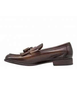 DOUCAL'S Mocassino con nappine e frangia in pelle marrone DU3399STRAUY188MM04