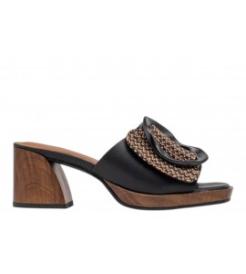 NOA HARMON SABOT ROSE 9738-M28 BLACK-CUERO