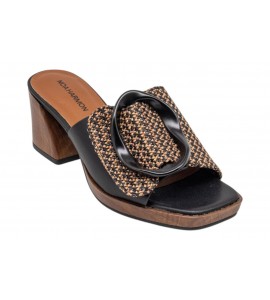 NOA HARMON SABOT ROSE 9738-M28 BLACK-CUERO