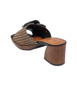 NOA HARMON SABOT ROSE 9738-M28 BLACK-CUERO