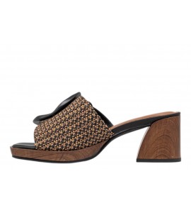 NOA HARMON SABOT ROSE 9738-M28 BLACK-CUERO