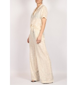 JUCCA J4354272/33/045 PANTALONE PAILLETTES PANNA