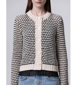 ROBERTO COLLINA Cardigan punto nocciolina 261FXA48020 ECRU