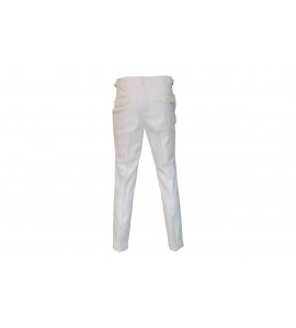 PAOLONI 4011P117/261060/02 PANTALONE LINO BIANCO