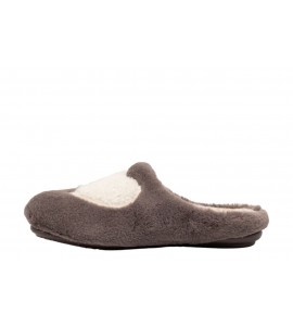 GRUNLAND Ciabatta in peluche con cuore | FAYE