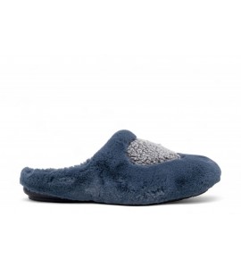 GRUNLAND Ciabatta in peluche con cuore | FAYE
