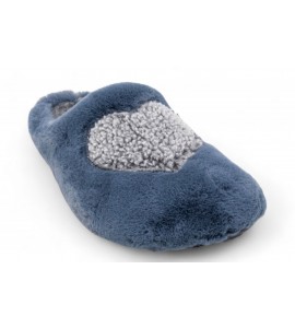 GRUNLAND Ciabatta in peluche con cuore | FAYE