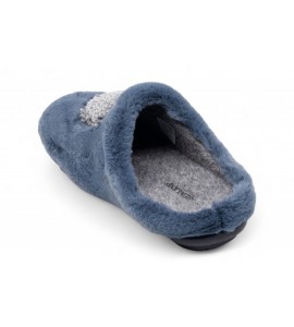 GRUNLAND Ciabatta in peluche con cuore | FAYE