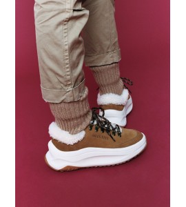 MOON BOOT SNEAKER MOON247 CITY IN SHEARLING COGNAC