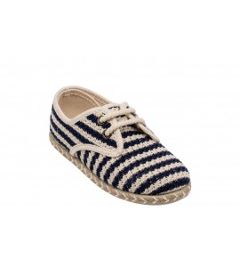 PUCHITOS BAMBINO 9500-22 REJILLA RAYAS MARINO