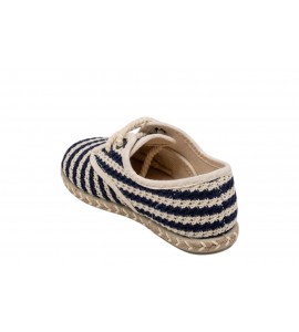 PUCHITOS BAMBINO 9500-22 REJILLA RAYAS MARINO