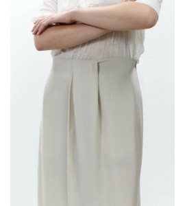 ALYSI 116149/P6003 PANTALONE DRAPPEGGIO GESSO