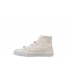 PATRIZIA PEPE bambina sneaker alta PPK332.27 BIANCO TESSUTO